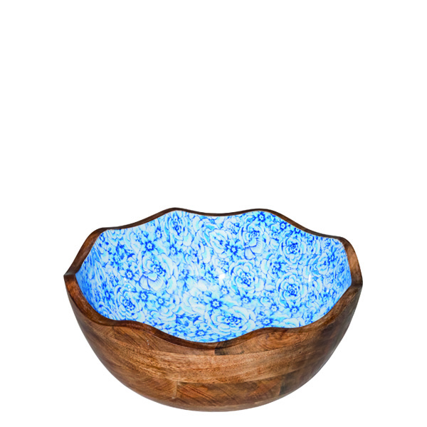 Μπωλ Από Ξύλο Mango Επισμαλτωμένο 30x11cm