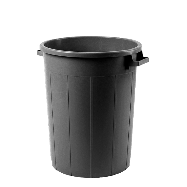 Κάδος μαύρος χωρίς καπάκι πλαστικός 75lt