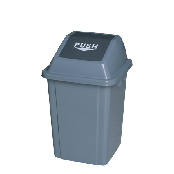 Κάδος ορθογώνιος push γκρι 40lt 39*32*62εκ.