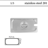 Καπάκι με εγκοπή GN 1/3 inox - (0,6)