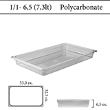 Δοχείο polycarbonate διάφανο GN 1/1 6,5 cm