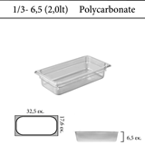 Δοχείο polycarbonate διάφανο GN 1/3 | 6,5 cm