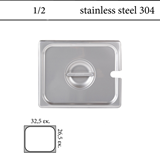 Καπάκι inox με εγκοπή GN 1/2 inox 304 (18/8) - (0,6)