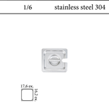 Καπάκι GN 1/6 inox 304 (18/8) - (0,6)