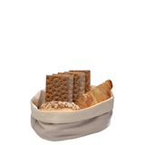 Ψωμιέρα μπέζ πάνινη οβάλ 20*15cm
