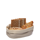 Ψωμιέρα μπέζ πάνινη οβάλ 25*18cm