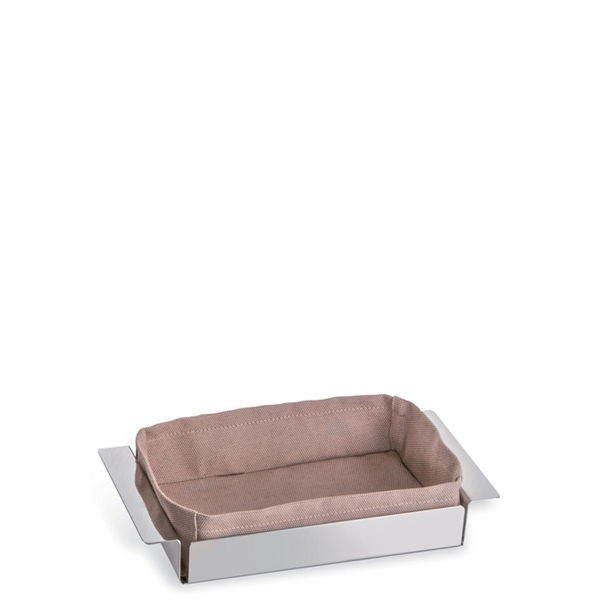 Ψωμιέρα inox με πάνινη θήκη 23*12*3cm