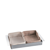 Ψωμιέρα inox με 2 πάνινες θήκες 28*18*3cm