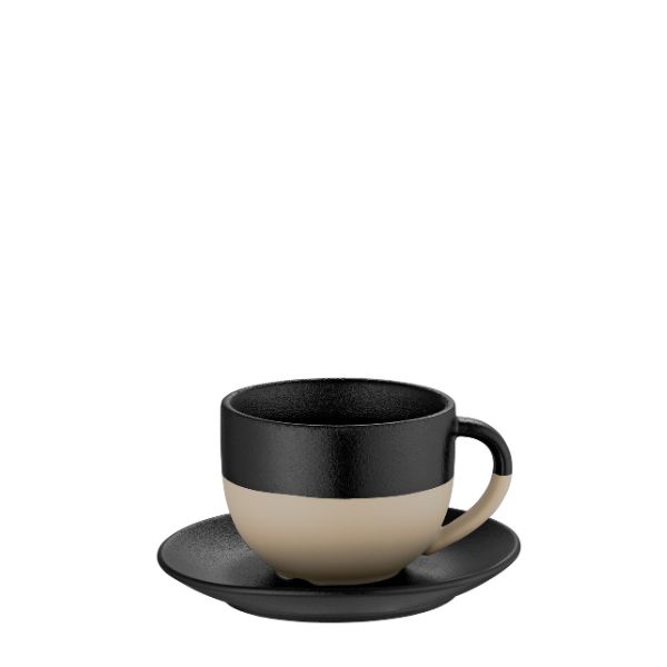 Φλυτζάνι cappuccino beige-black ''gaia''