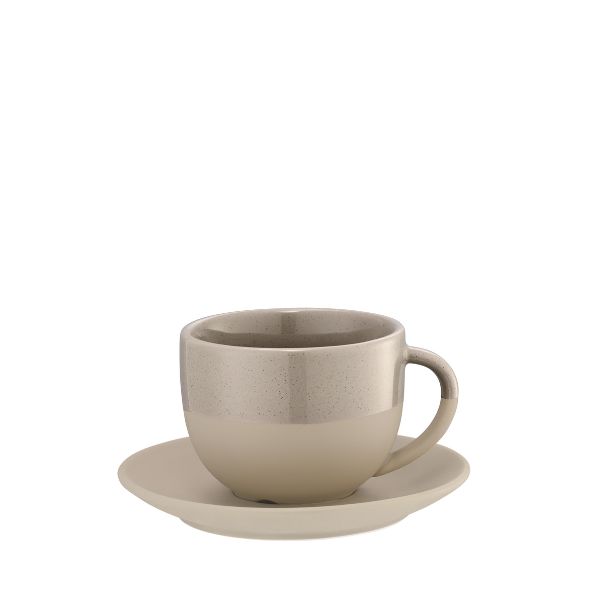 Φλυτζάνι cappuccino beige-grey ''gaia''