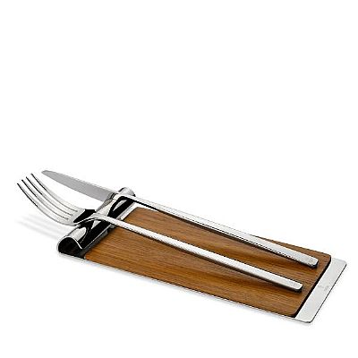 Ξύλινη-Inox Βάση Rest Spoon 12x8 cm