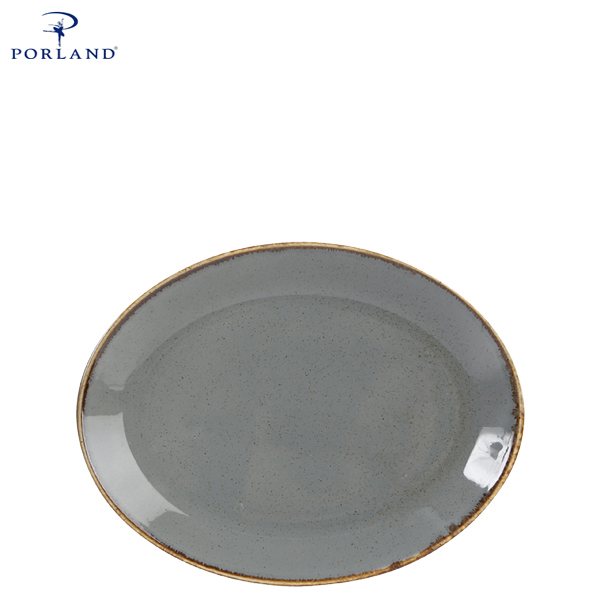 Πιατέλα Σκούρο Γκρι Οβάλ Seasons 24χ18,5 cm